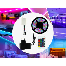 LED диодна многоцветна лента с дължина 5 метра