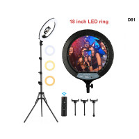 18-инчова LED ринг лампа осветление за селфи камера със стойка 210см - D81