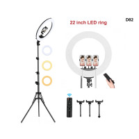 22-инчова LED ринг лампа, осветление за селфи с 210см стойка - D82