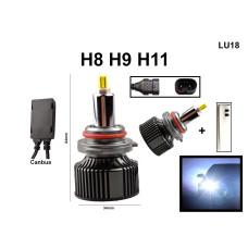 Мощни LED H8 H9 H11 крушки с турбо вентилатор - 72W – LU18