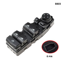 Черна конзола с 6 пина за ел. стъкла за BMW 5 F10 F11 F07 5GT F06 - BB03