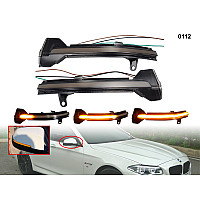 Бягащи мигачи за огледала с кехлибатена светлина за BMW 5 6 7 F10 F06 F01 - 0112