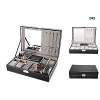 Кутия за съхранение на часовници и аксесоари в черен цвят - D42 - Sellzone.bg Кутия за съхранение на часовници и аксесоари в черен цвят - D42