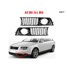 Черни тунинг решетки за халогени за Audi A4 B6 - DA17