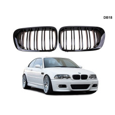 Черни двойни M3 M бъбреци за BMW E46 Купе 99-03 - DB18 - Sellzone.bg Черни двойни M3 M бъбреци за BMW E46 Купе 99-03 - DB18