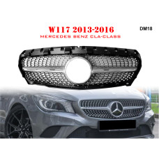 Решетка със сребристи детайнли тип диамант за Mercedes CLA W117 13-16г. - DM18