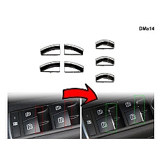 Хром елементи за бутони за ел. стъкла на Mercedes C W204 E W212 CLS - DMa14