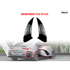 Черна добавка за задна броня за Mercedes CLA W118 - DMa51