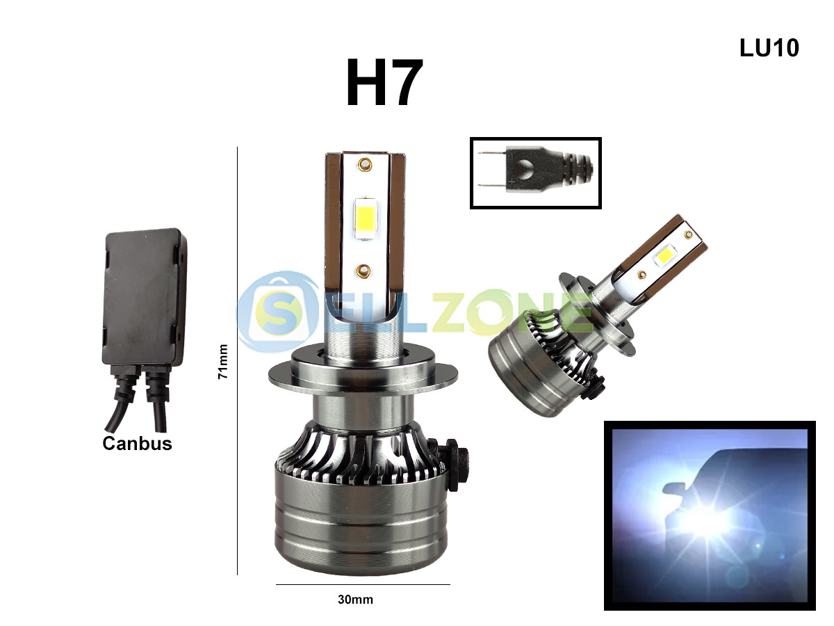 Крушки H7 за фарове с CANBUS бяла светлина - 46W, 6000lm - LU10 ᐉ 57.99лв. Sellzone ®