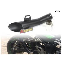 Чисто черен Akrapovic ауспух гърне за мотоциклет - Mt15