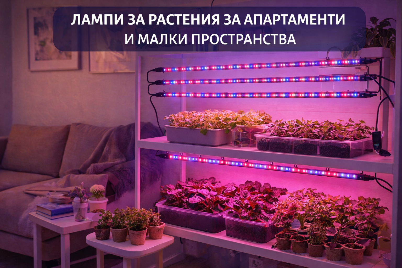 Лампи за растения, подходящи за малки пространства и апартаменти